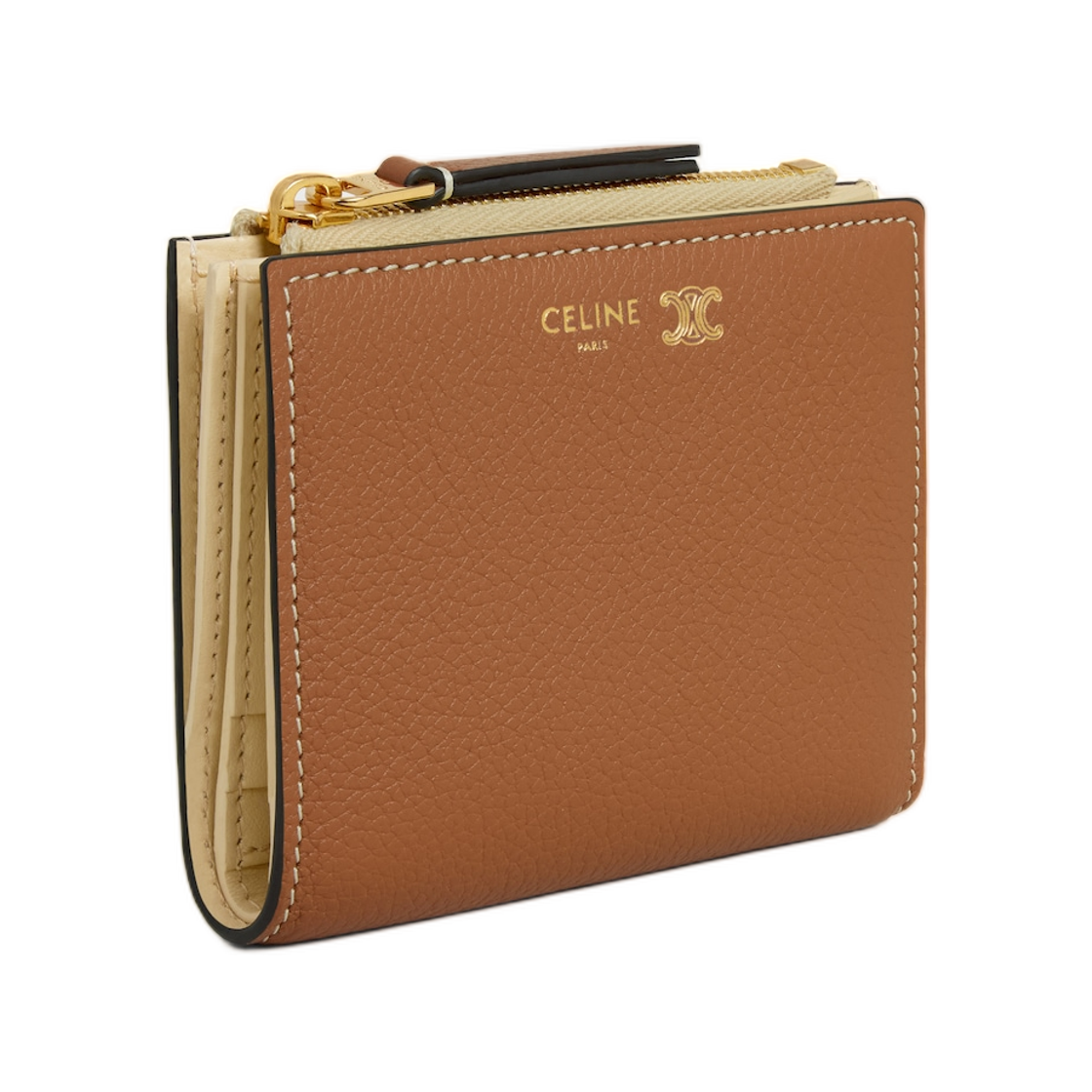 셀린느 컴팩트 월렛 서플 그레인드 카프스킨 소프트 탄 소프트 크림(Celine Compact Wallet In Supple Grained Calfskin Soft Tan Soft Cream) - 3