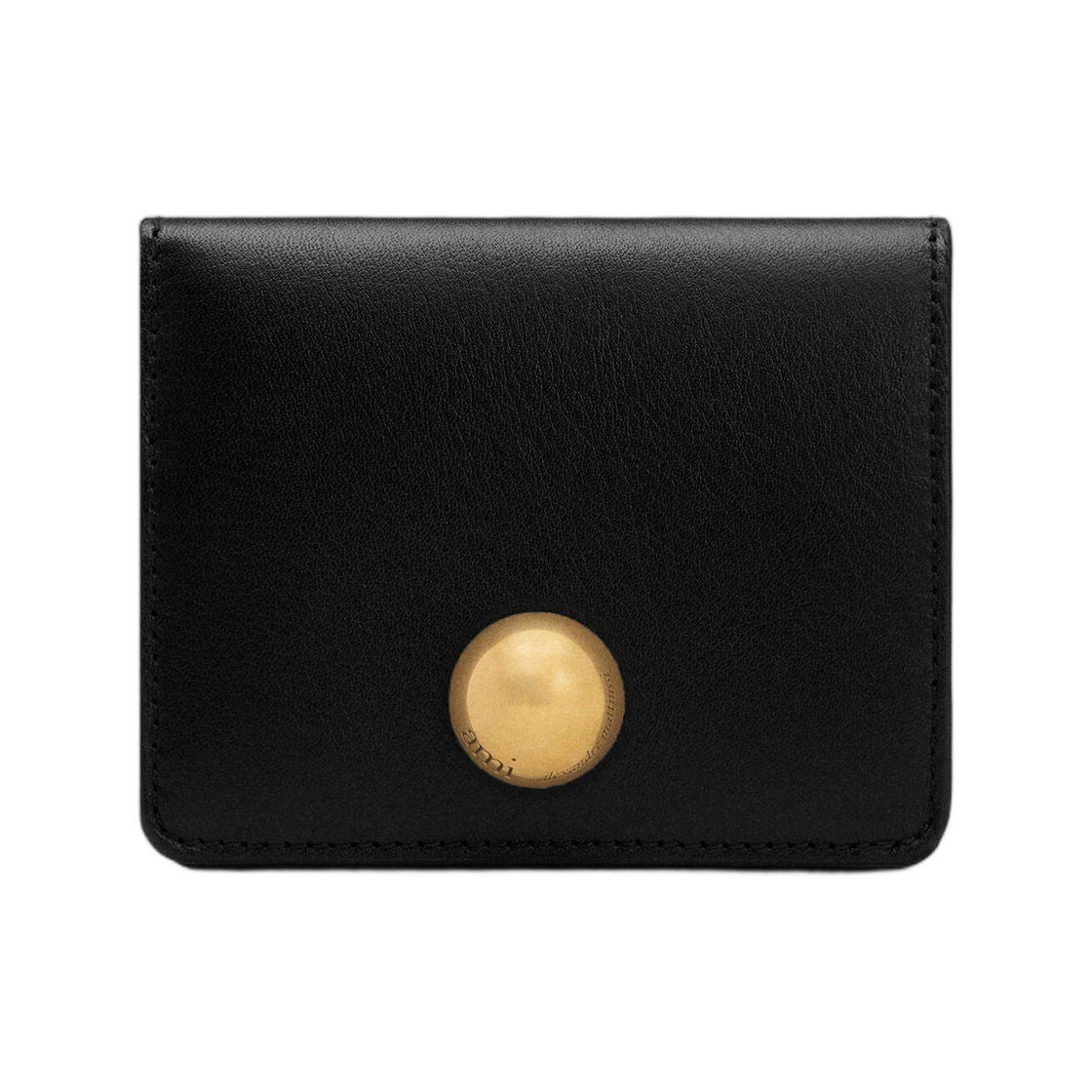 USL713-AL0103-001 AMI Black Smooth Leather Carrousel Folded Wallet Black