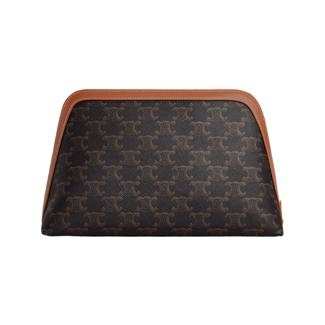 셀린느 라지 코스메틱 파우치 트리옹프 캔버스 앤 카프스킨 탄(Celine Large Cosmetic Pouch In Triomphe Canvas and Calfskin Tan) - 3