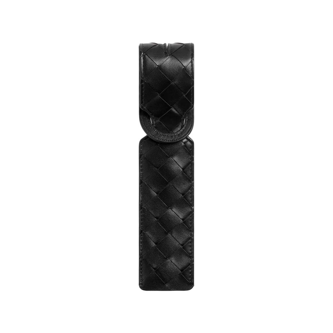 786628V2HL11000 Bottega Veneta Intrecciato Long Tag Holder Black