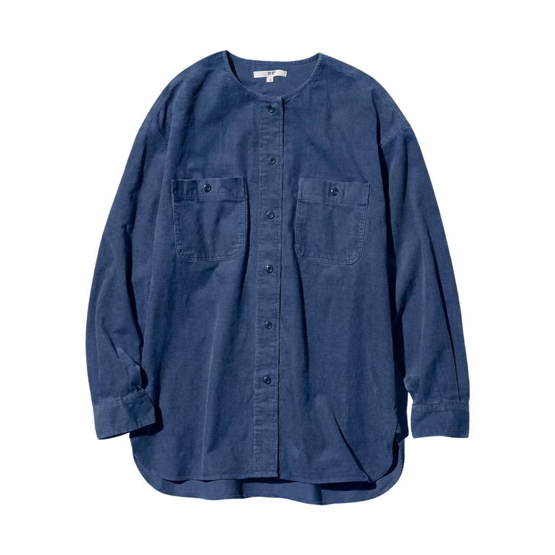 (W) 유니클로 코듀로이 롱 셔츠 자켓 블루 - JP((W) Uniqlo Corduroy Long Shirt Jacket Blue - JP) - 1