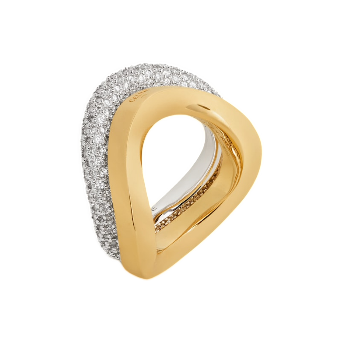 셀린느 폼 아브스트레이트 세트 오브 링즈 스트라스 앤 브래스 골드 앤 로듐 피니쉬 골드 실버(Celine Formes Abstraites Set of Rings In Strass and Brass with Gold and Rhodium Finish Gold Silver) - 2