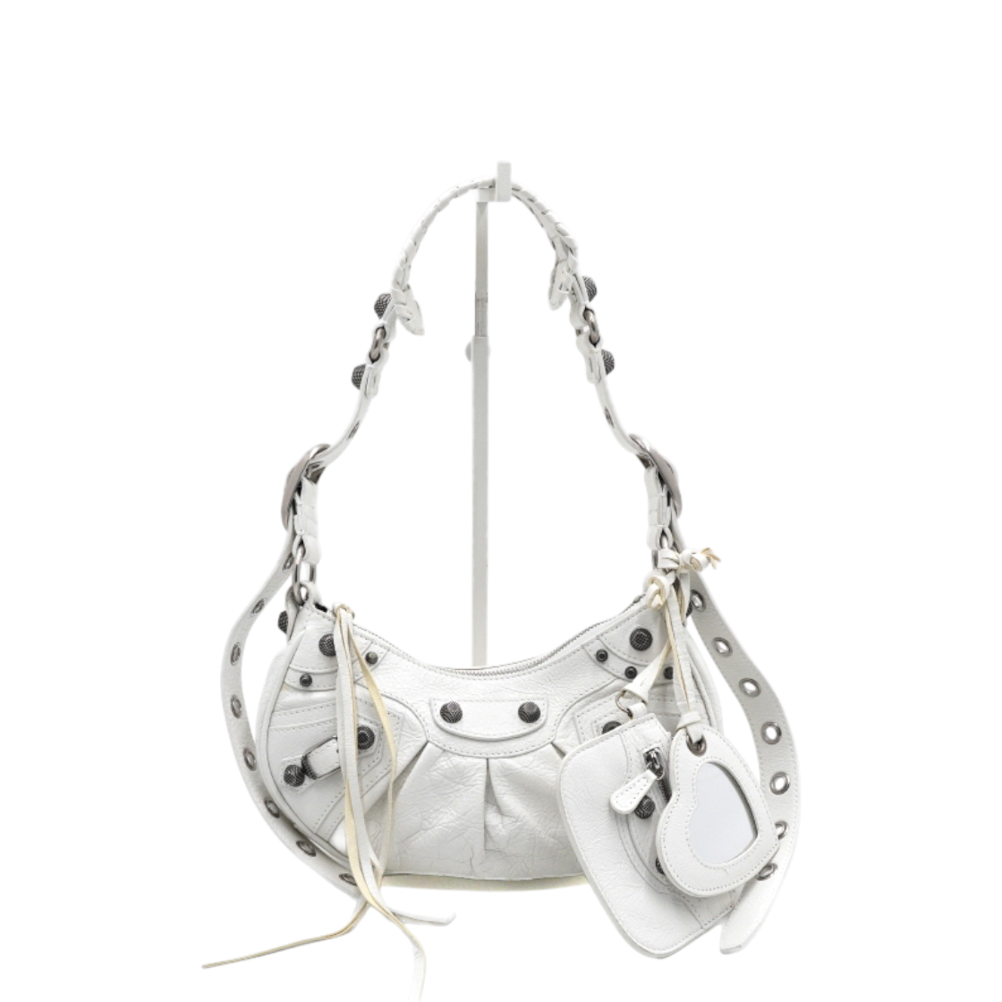 ITMGGQB5U5HL Balenciaga 671309 White Leather Le Cagole XS Shoulder and Crossbody Bag