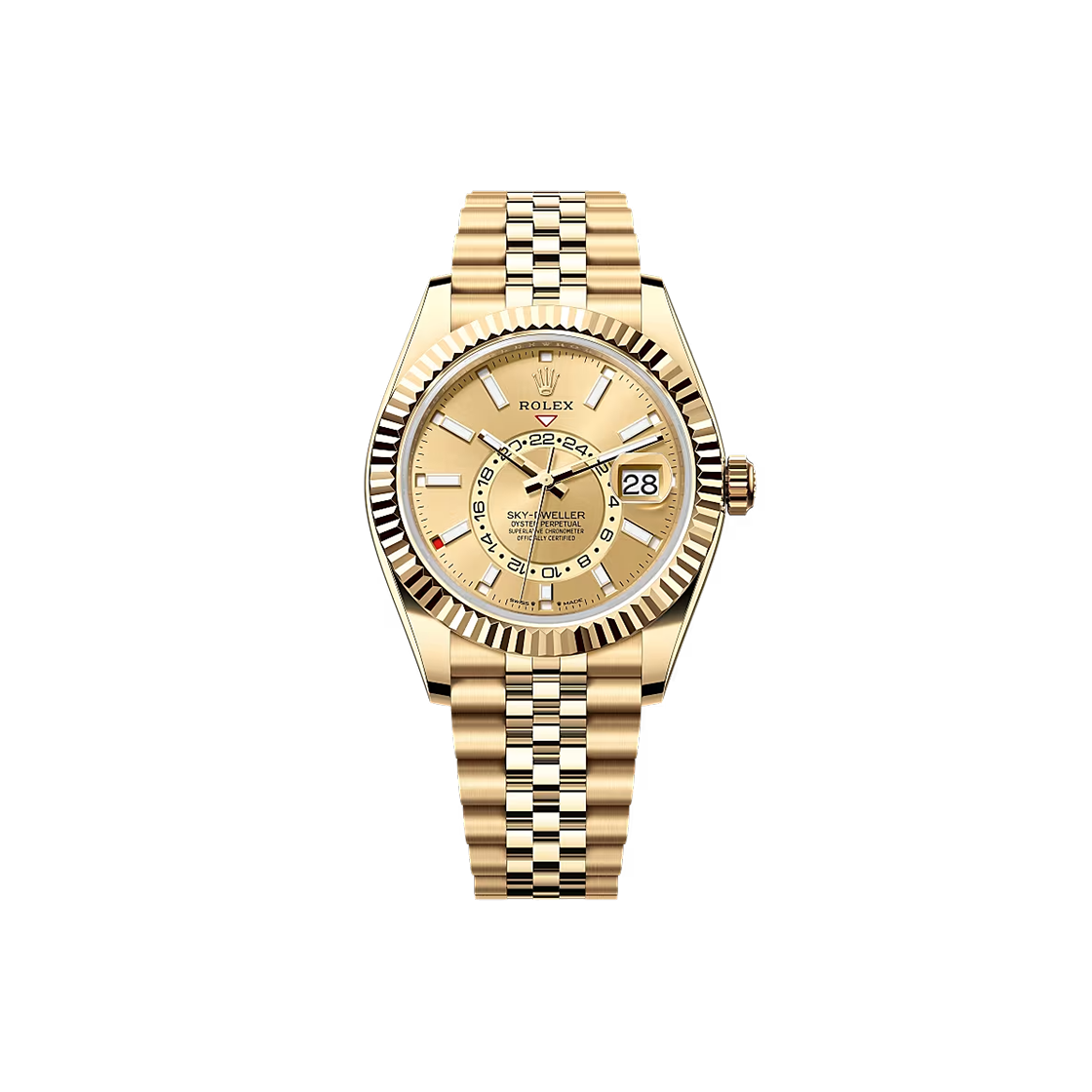 ITGODLPJ495K Rolex Sky-Dweller 42mm Champagne Bar Jubilee No. 7111