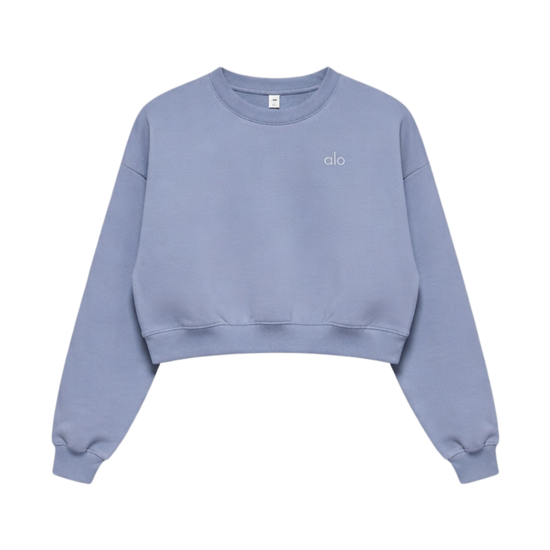 (W) 알로 요가 크롭 어콜레이드 크루넥 윈터 프로스트((W) Alo Yoga Cropped Accolade Crew Neck Winter Frost)
