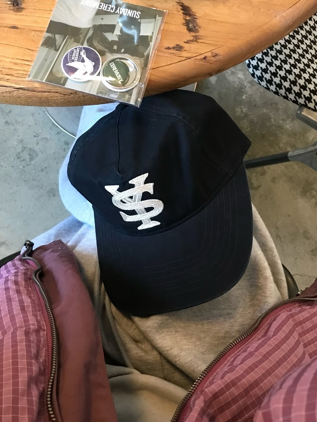 Sunday Ceremony Sy Logo 5 Panel Cotton Cap - Navy 착용 스타일 - 6