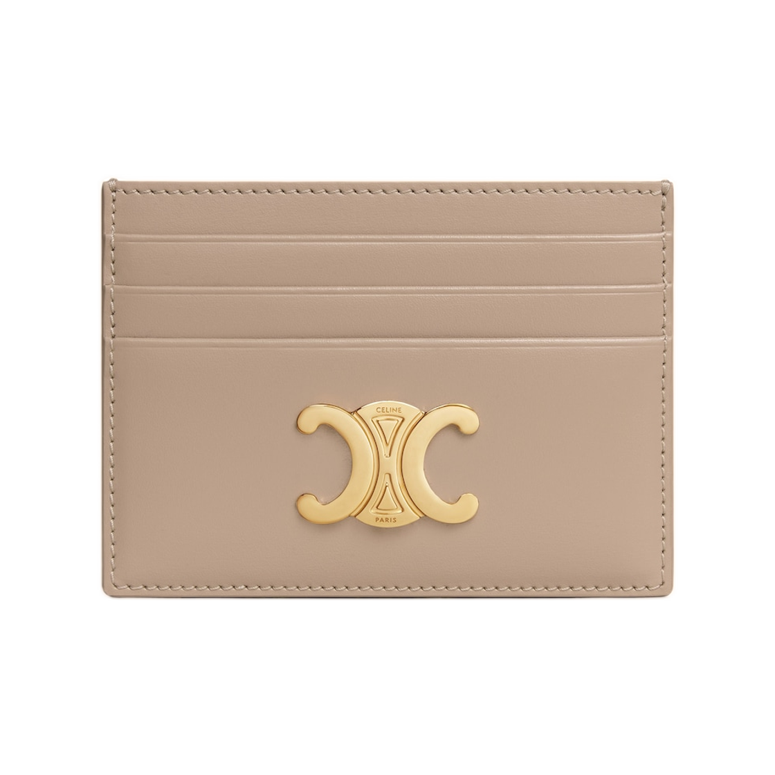 10L833DPV-03SA Celine Card Holder Triomphe In Shiny Calfskin Safari
