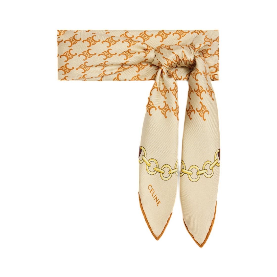 셀린느 반다나 헤리티지 실크 트윌 바닐라 오렌지(Celine Bandana In Heritage Silk Twill Vanilla Orange) - 3