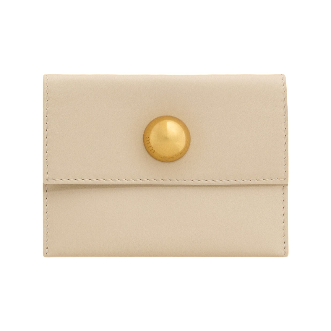 아미 베이지 레더 카루젤 폴디드 카드 홀더 진저(AMI Beige Leather Carrousel Folded Card Holder Ginger)