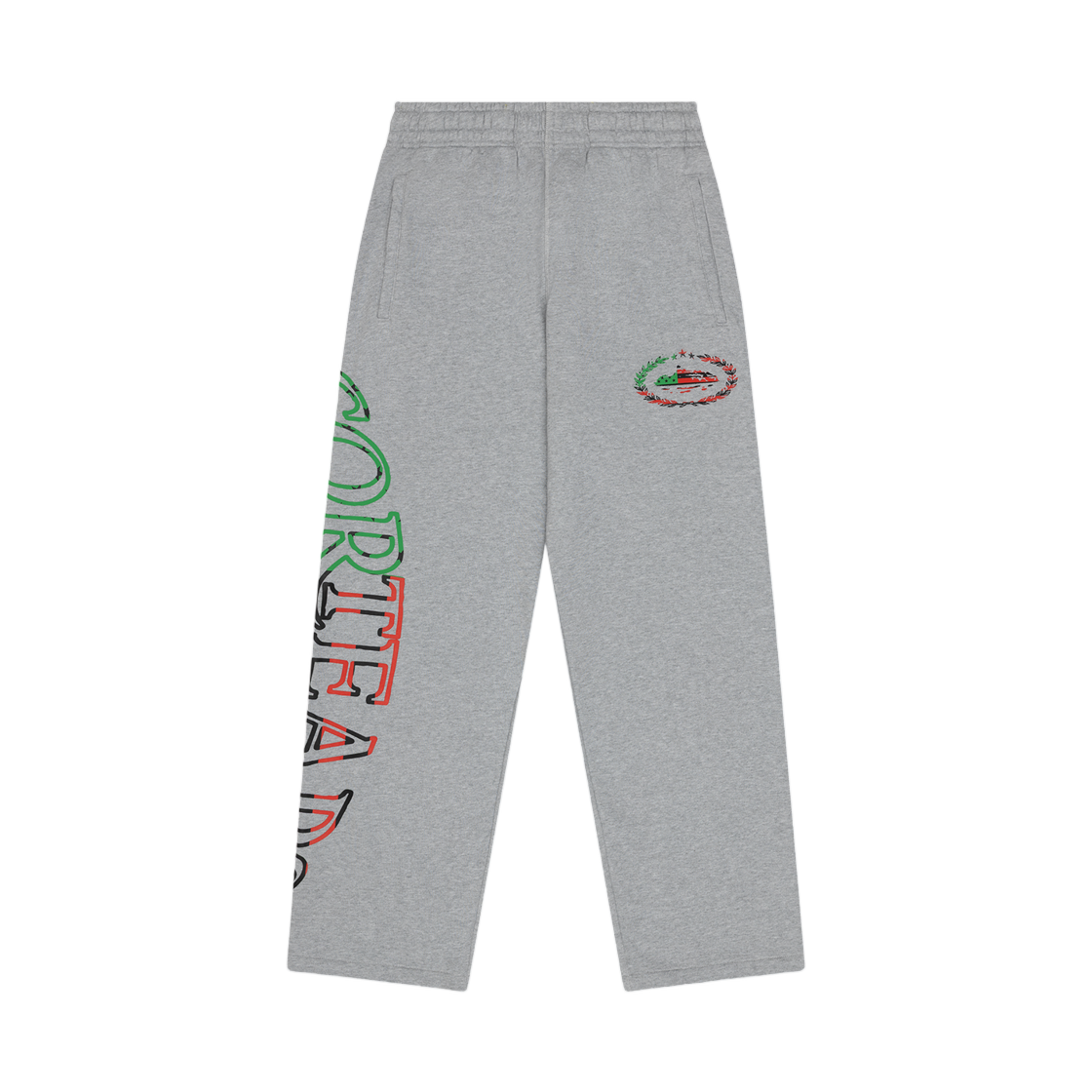 - Denim Tears x Corteiz Cortears Royale Open Hem Sweatpants Grey