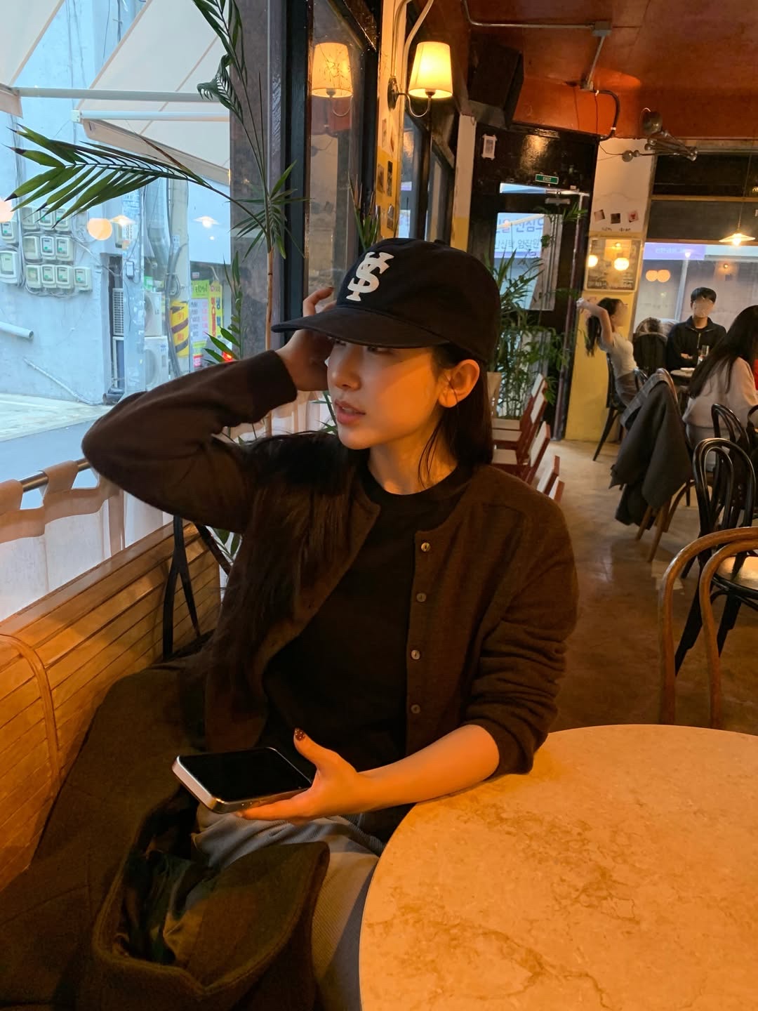 Sunday Ceremony Sy Logo 5 Panel Cotton Cap - Navy 착용 스타일 - 1