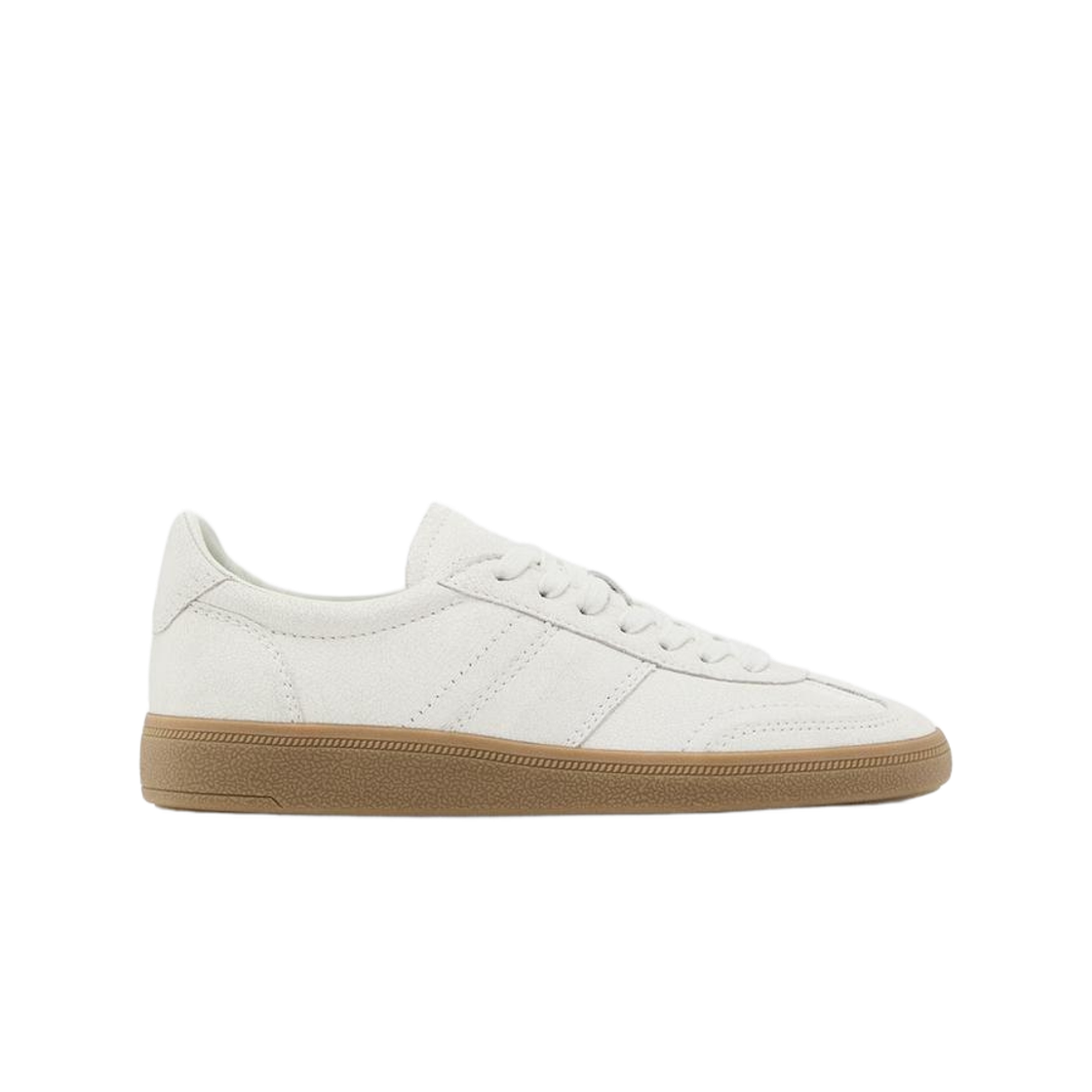 (W) 마시모두띠 크랙클 레더 트레이너 화이트((W) Massimo Dutti Crackled Leather Trainers White)