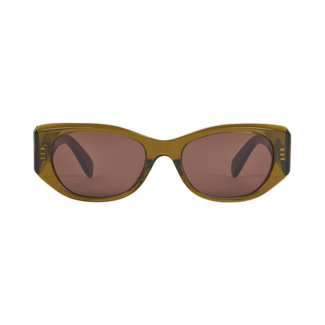 4S329CPLB-30TO Celine Rectangular S329 Sunglasses In Acetate Transparent Olive