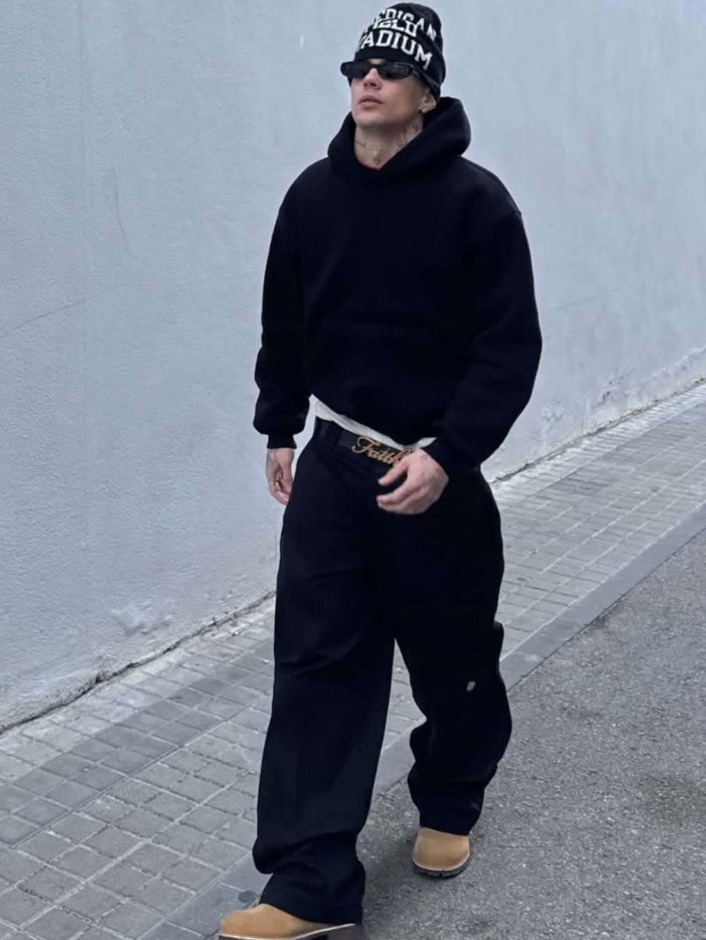 (W) Adidas Future Icon 3S Woven Pants Black - KR Sizing, Nike x Stussy Washed Fleece Pants Black (FN5235-010) 착용 스타일 - 5
