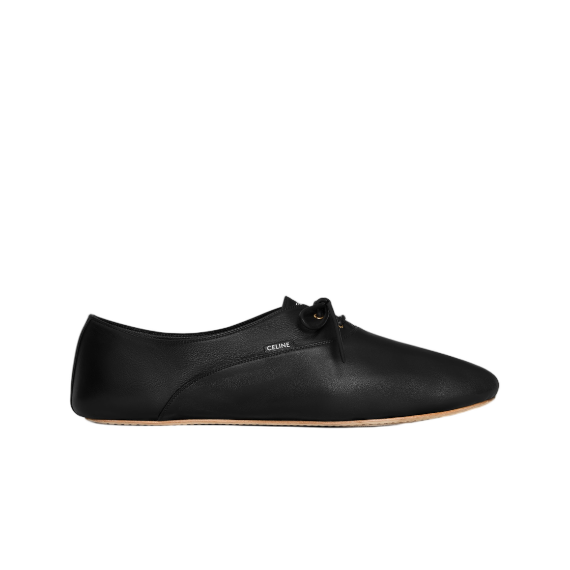 (W) 셀린느 발레 레이스업 슈 램스킨 블랙((W) Celine Ballet Lace Up Shoe In Lambskin Black)