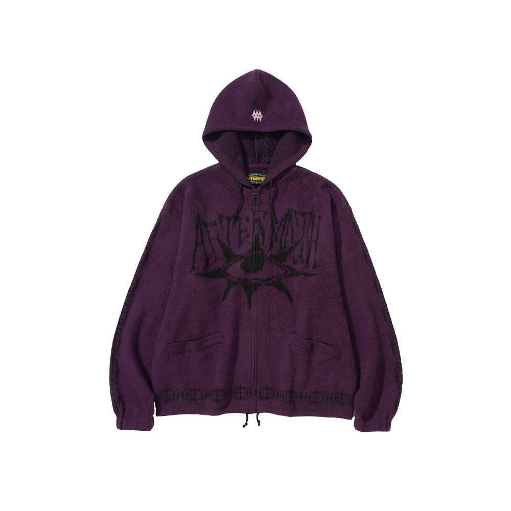 애프터매스 모헤어 집 후디 퍼플(Aftermath Mohair Zip Hoodie Purple) - 2