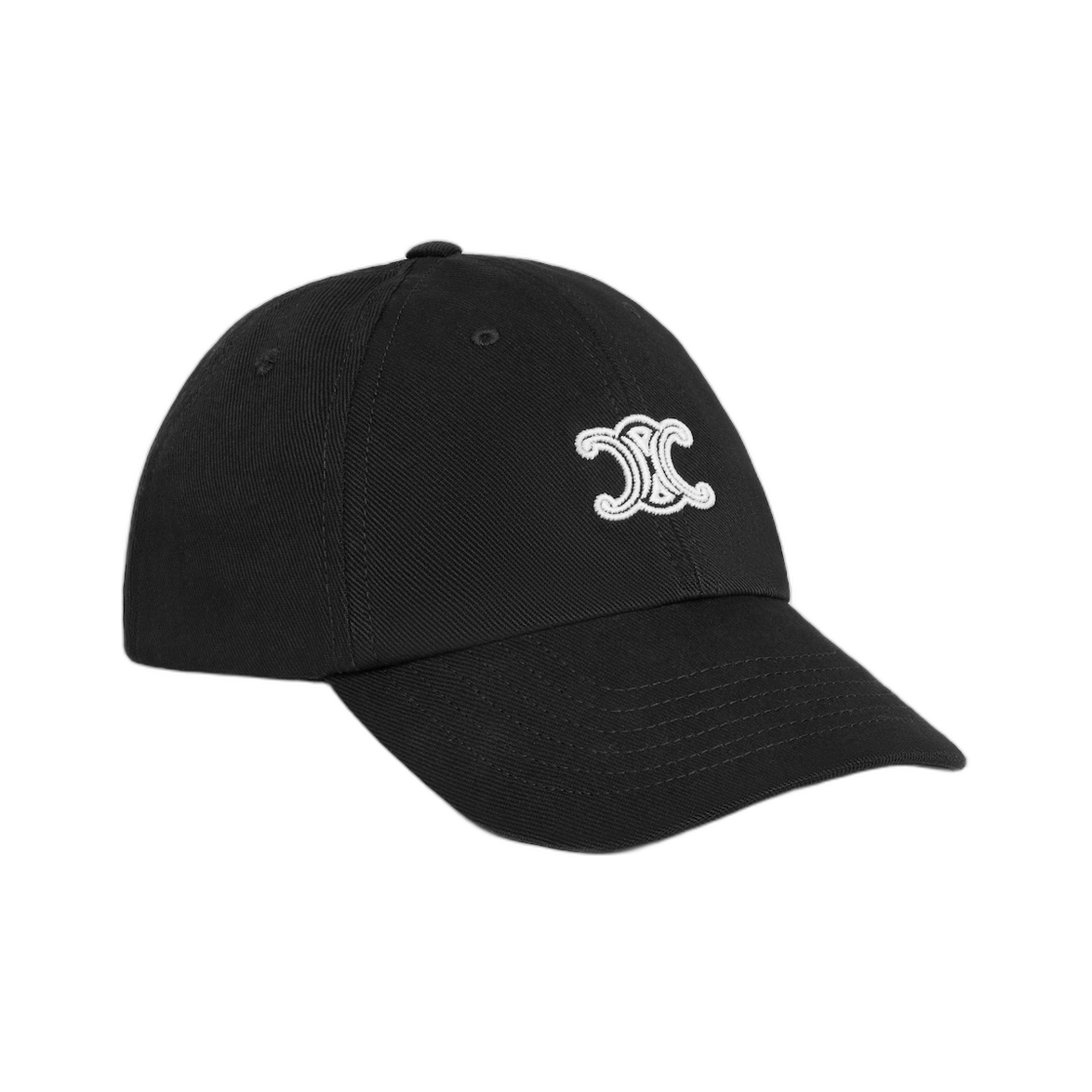 AA0HX2U74-37BW Celine Vivienne Cap In Cotton Twill Black White