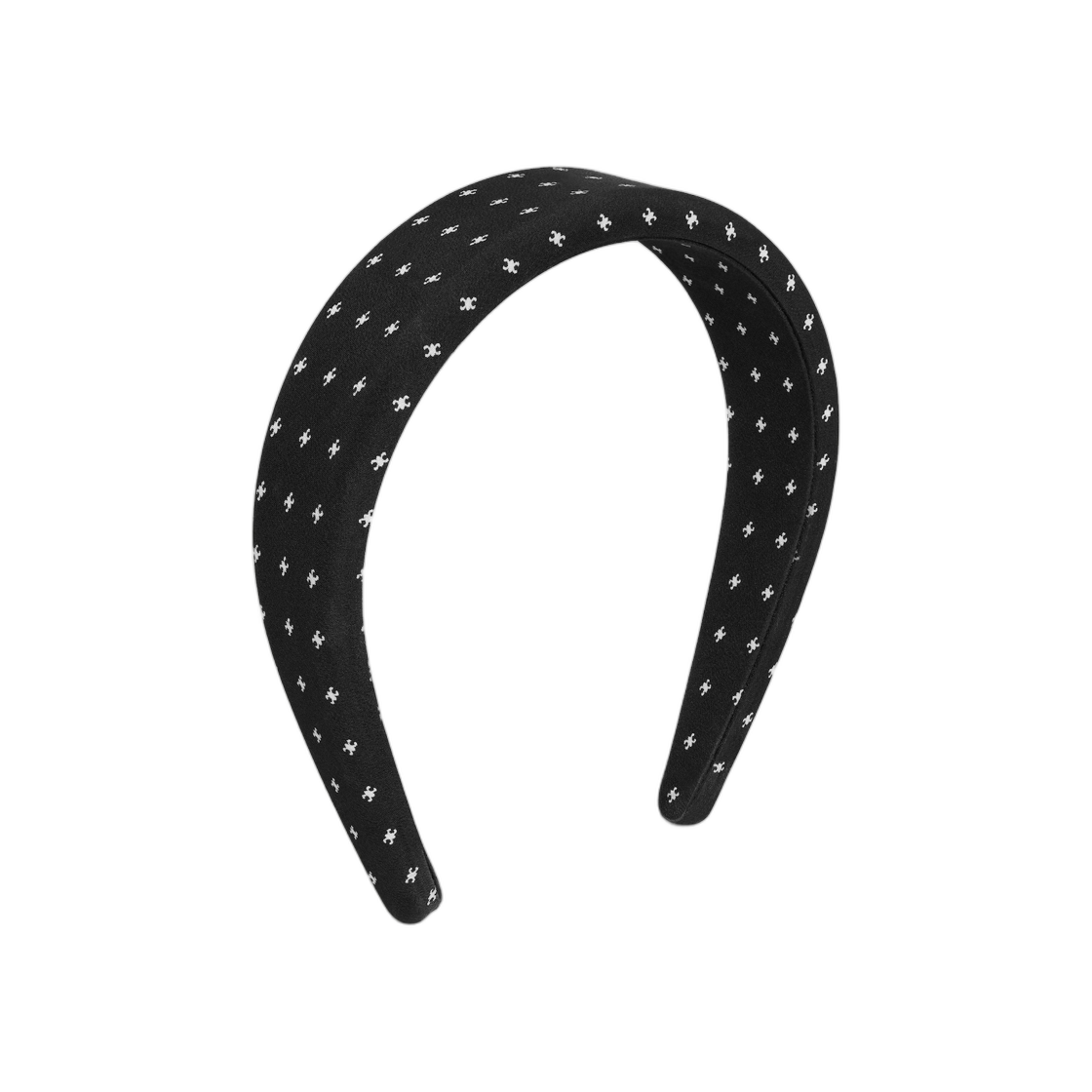 셀린느 마이크로 트리옹프 헤드밴드 실크 블랙 화이트(Celine Micro Triomphe Headband In Silk Black White) - 3