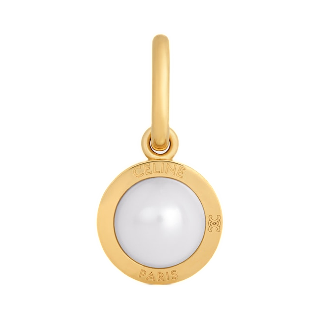 B104Z6PRB-01GI Celine Charms Pearl In Resin Pearl and Brass with Gold Finish Gold Ivory