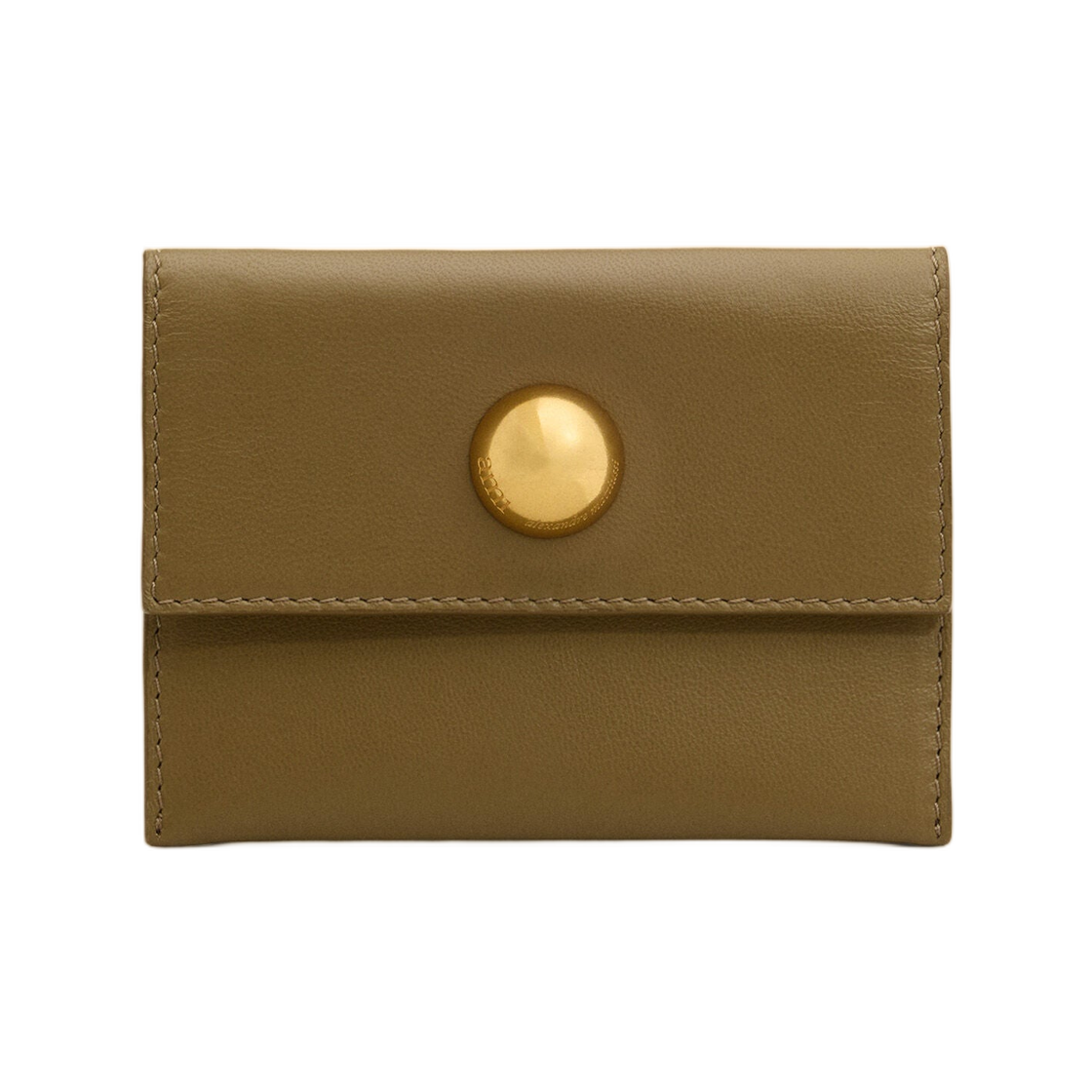 아미 카키 레더 카루젤 폴디드 카드 홀더 카키(AMI Khaki Leather Carrousel Folded Card Holder Khaki) - 1