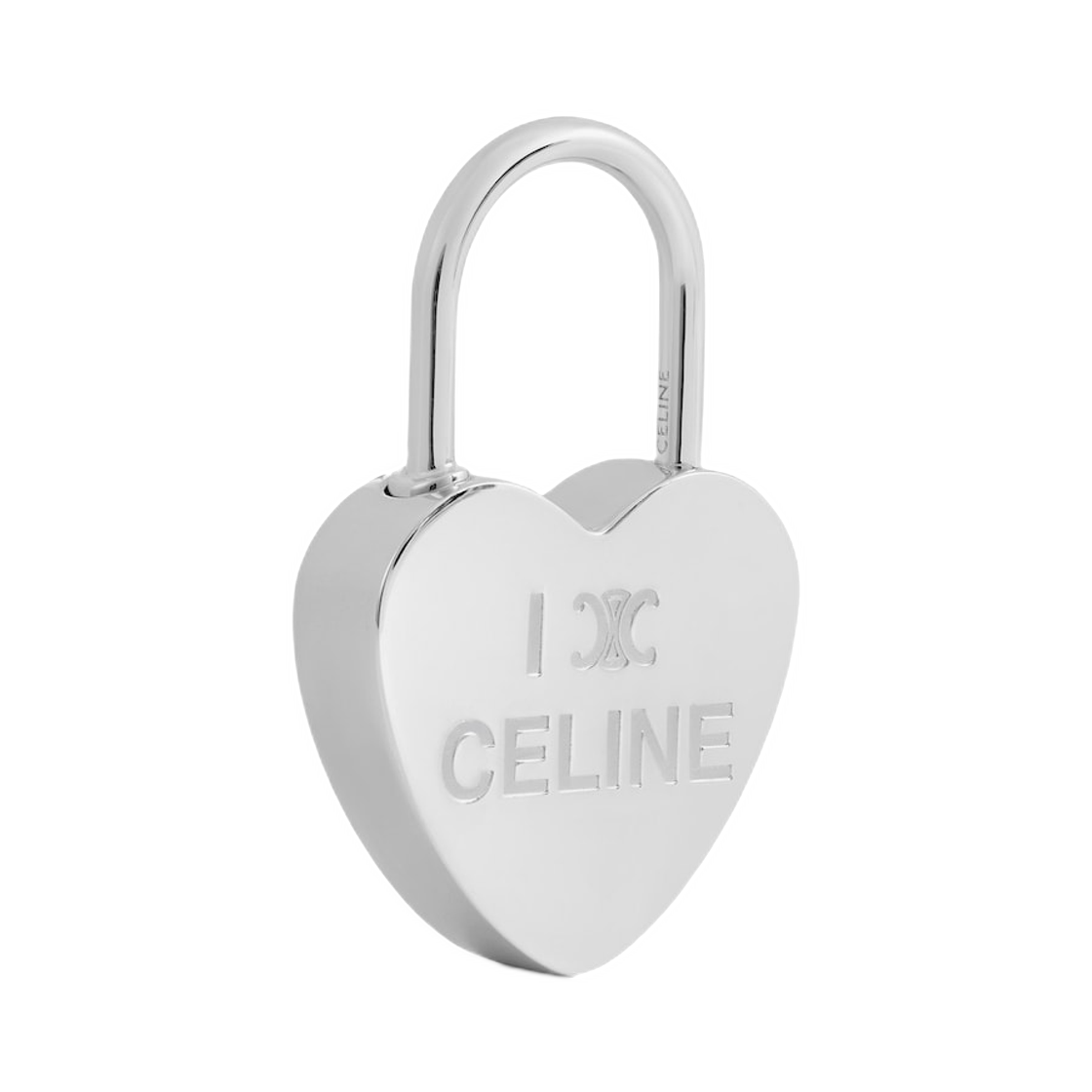 셀린느 참 하트 패들락 브래스 로듐 피니쉬 실버(Celine Charms Heart Padlock In Brass with Rhodium Finish Silver) - 3