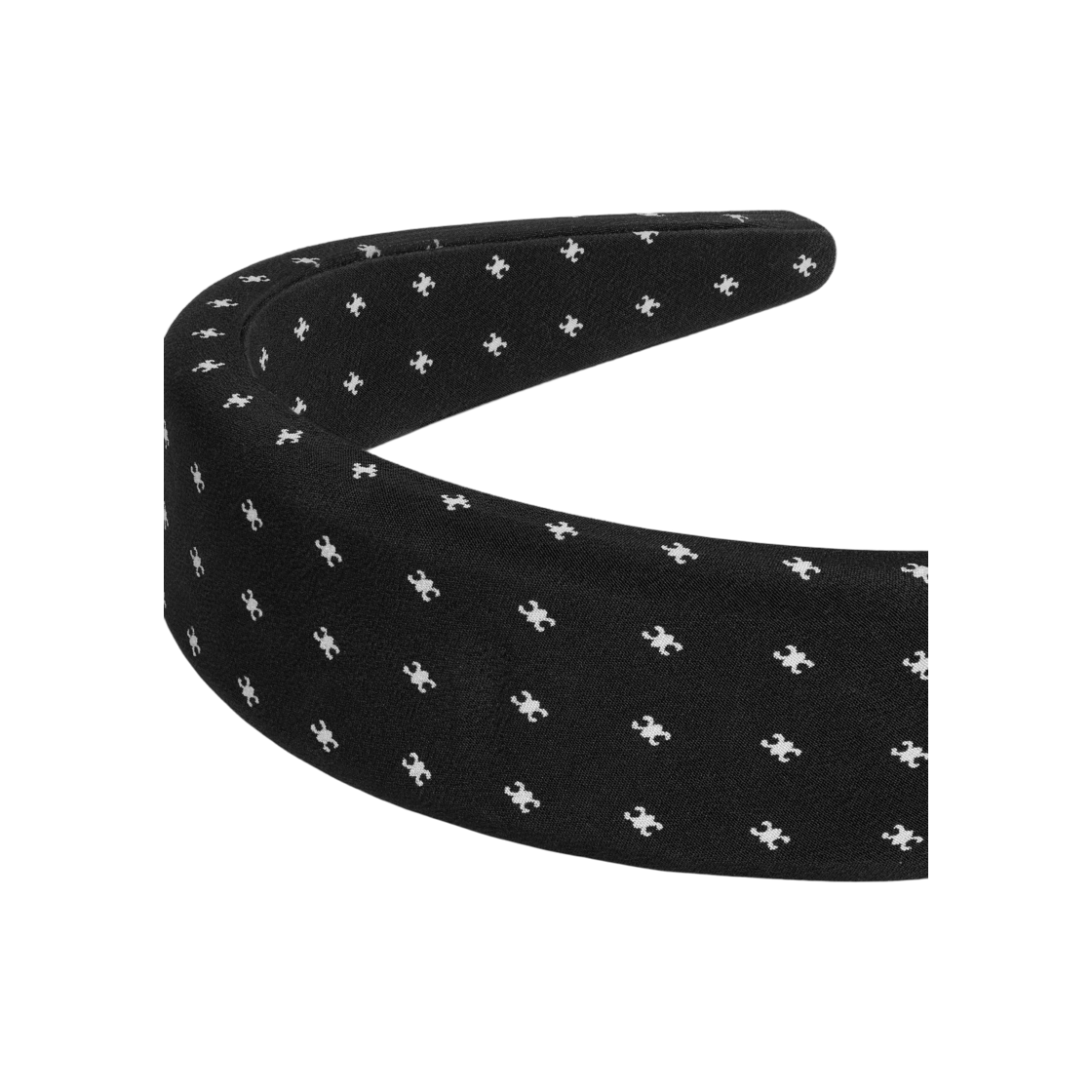 셀린느 마이크로 트리옹프 헤드밴드 실크 블랙 화이트(Celine Micro Triomphe Headband In Silk Black White) - 2