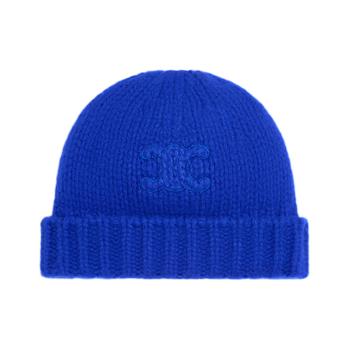 AA09Y0899-07BR Celine Triomphe Beanie In Cashmere and Silk Bleu Roi