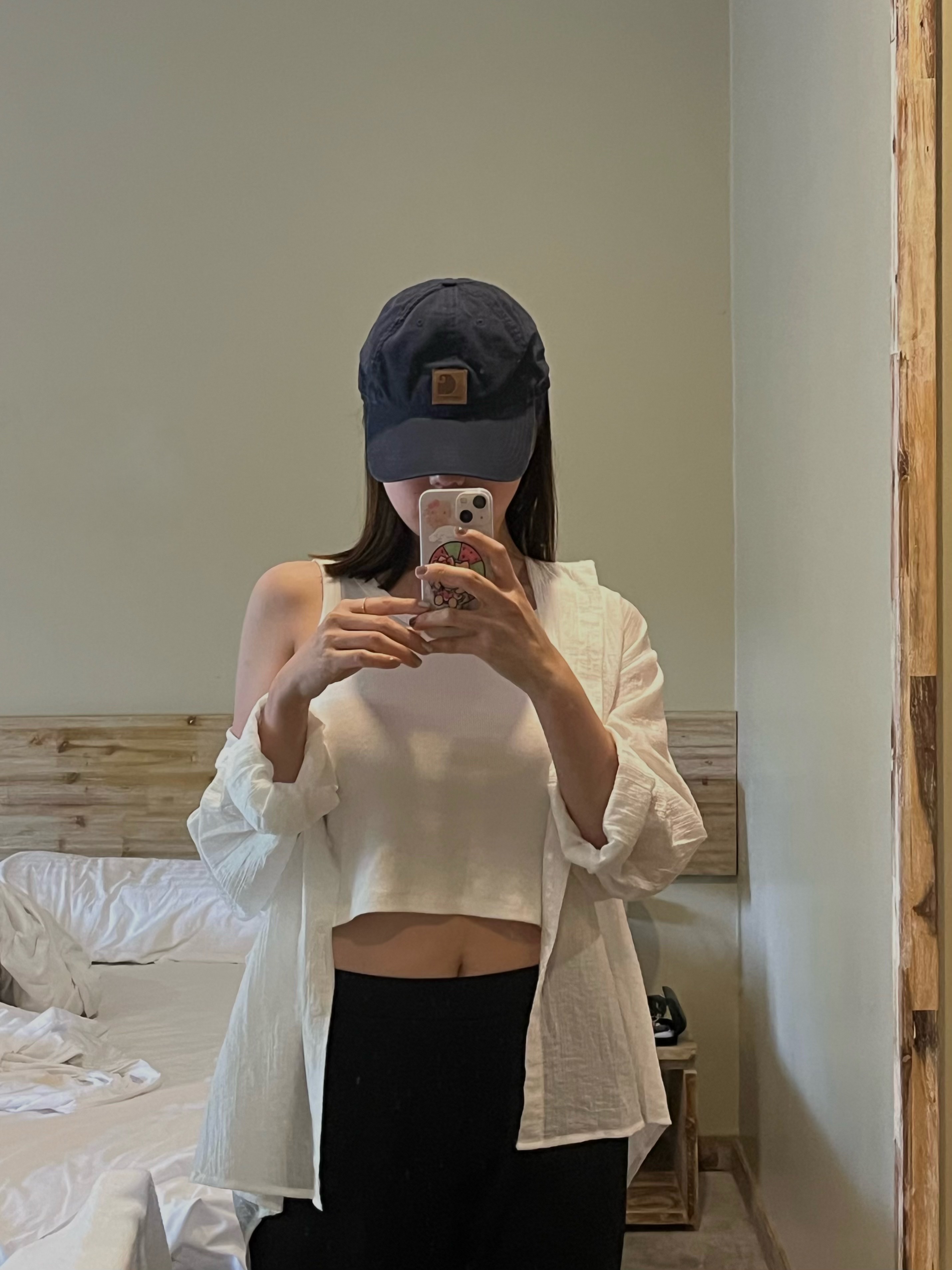 Carhartt Canvas Cap Navy 착용 스타일