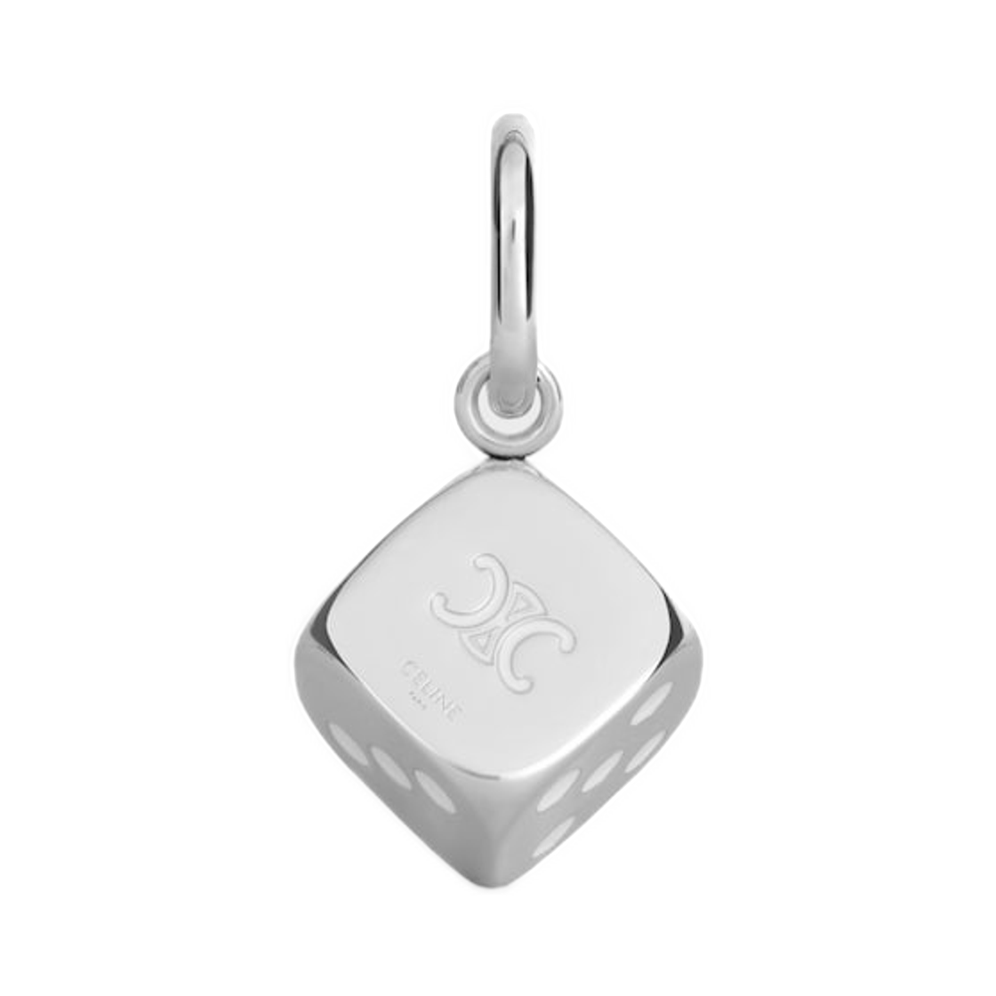셀린느 참 트리옹프 다이스 에나멜 앤 케이스 실버 화이트(Celine Charms Triomphe Dice In Enamel and Aluminium Silver White) - 1