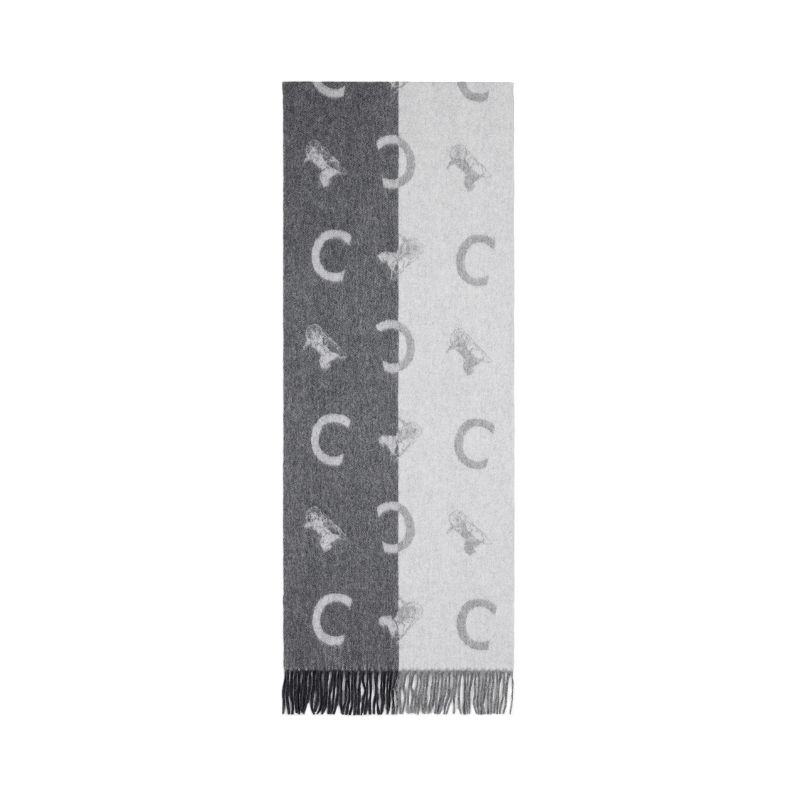 AA0GM2T09-09GW Celine Scarf In Wool and Cashmere Grey White