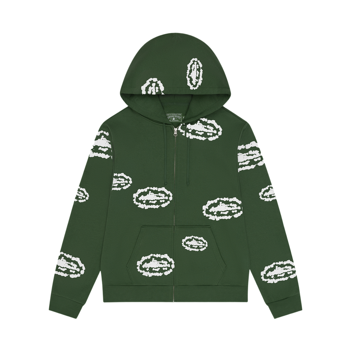 데님 티어스 x 코르테이즈 아일랜드 리쓰 집 후드 그린(Denim Tears x Corteiz Island Wreath Zip Hoodie Green) - 1