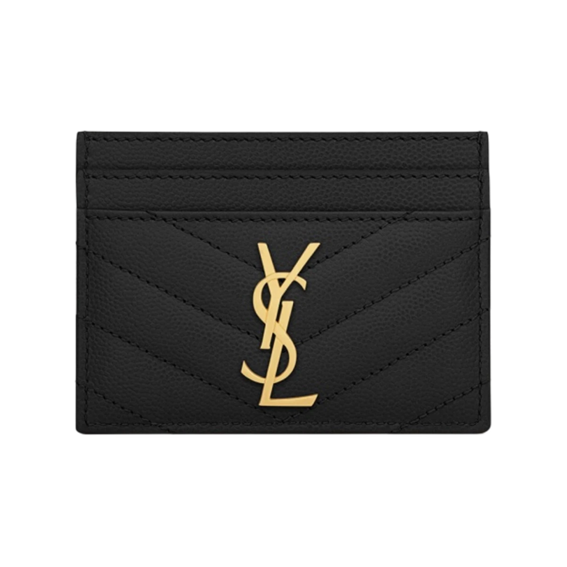 생로랑 그랑 드 뿌드르 텍스쳐드 마틀라세 레더 카산드라 마틀라세 카드 케이스 블랙