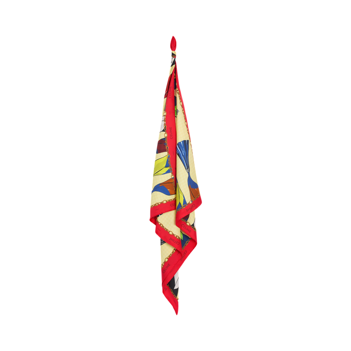 셀린느 스퀘어 실크 트윌 옐로우 레드 화이트(Celine Square In Silk Twill Yellow Red White) - 2