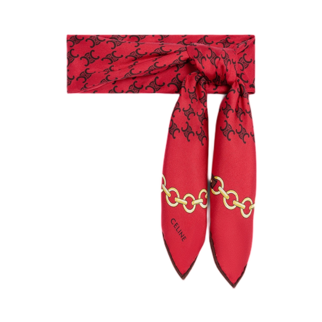 셀린느 반다나 헤리티지 실크 트윌 만다린 바닐라(Celine Bandana In Heritage Silk Twill Mandarine Vanilla) - 3