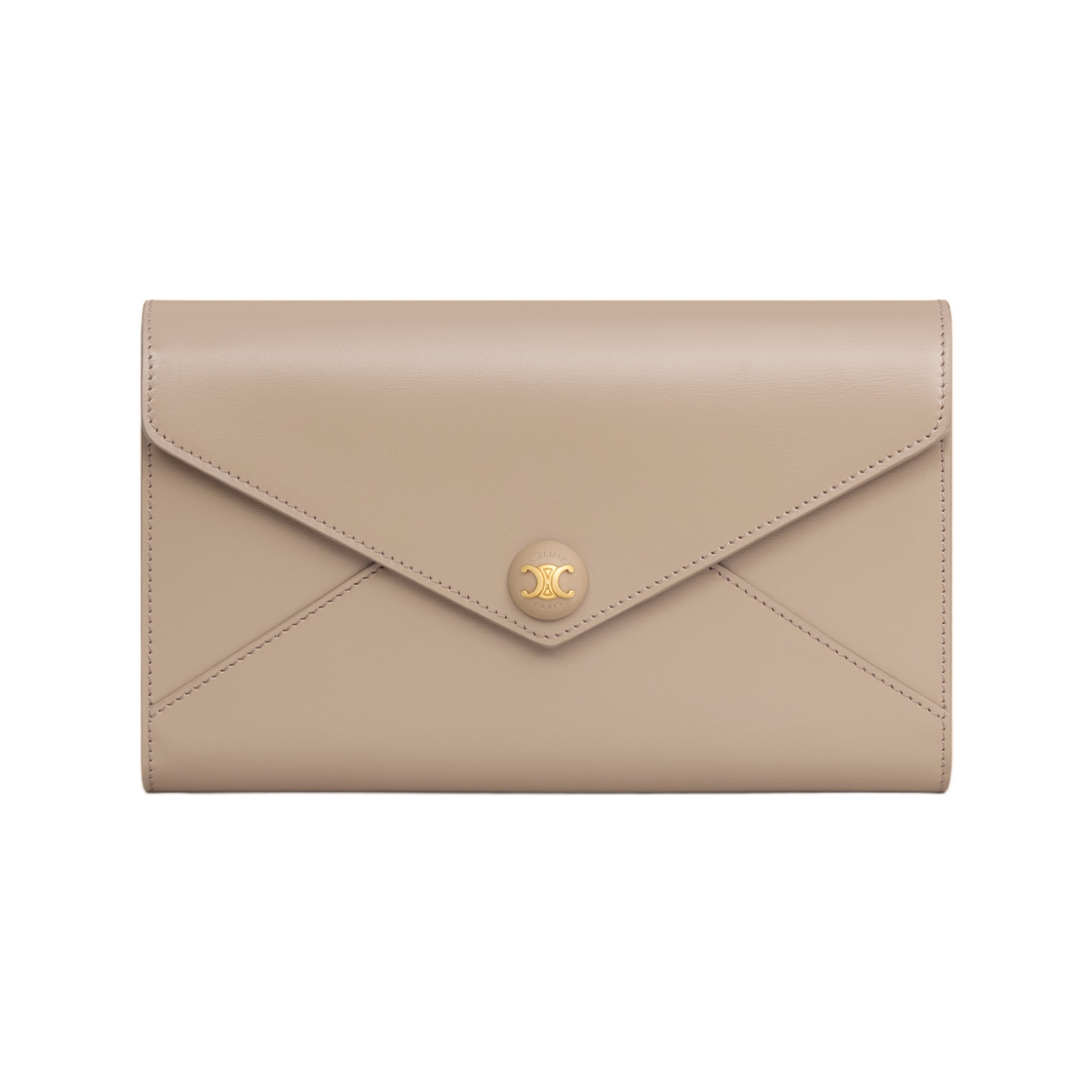 10P663DPV-03SA Celine Envelope Wallet On Chain In Shiny Calfskin Safari