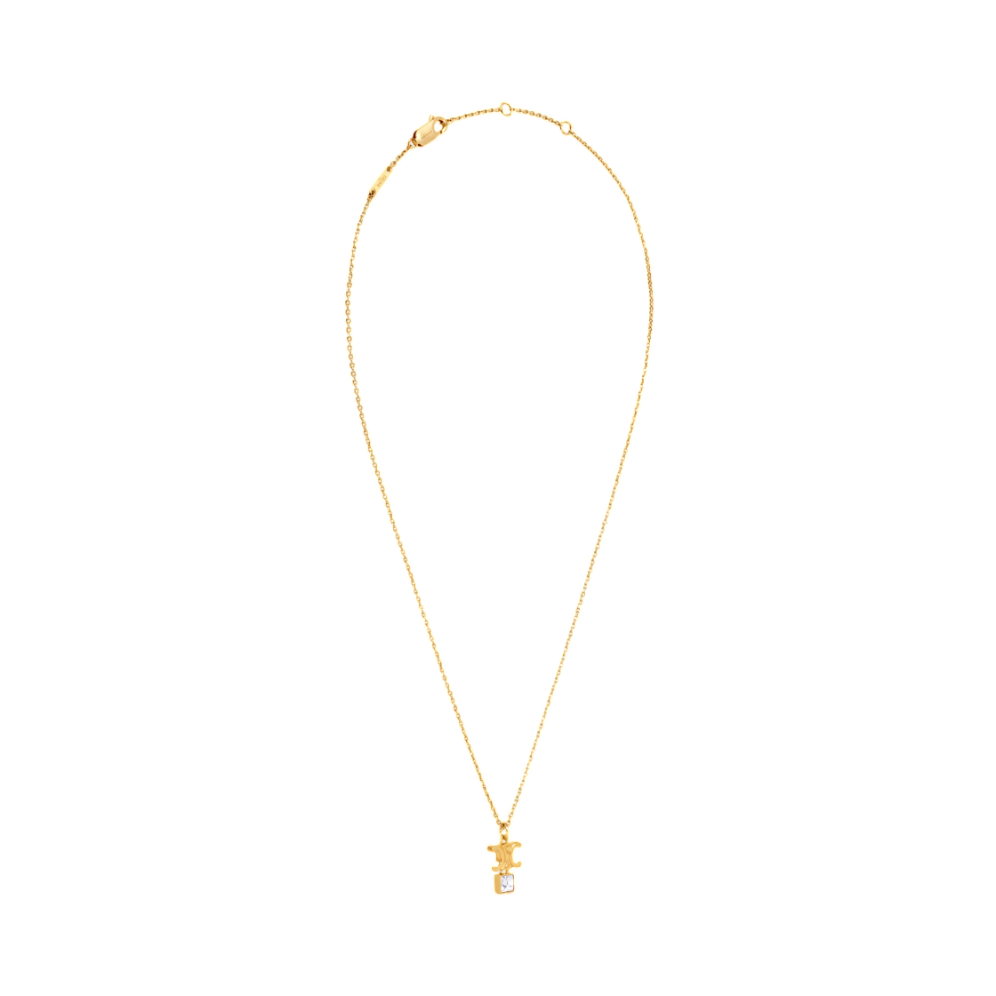 셀린느 트리옹프 트윙클 네클리스 스트라스 앤 브래스 골드 피니쉬 골드(Celine Triomphe Twinkle Necklace In Strass and Brass with Gold Finish Gold) - 3