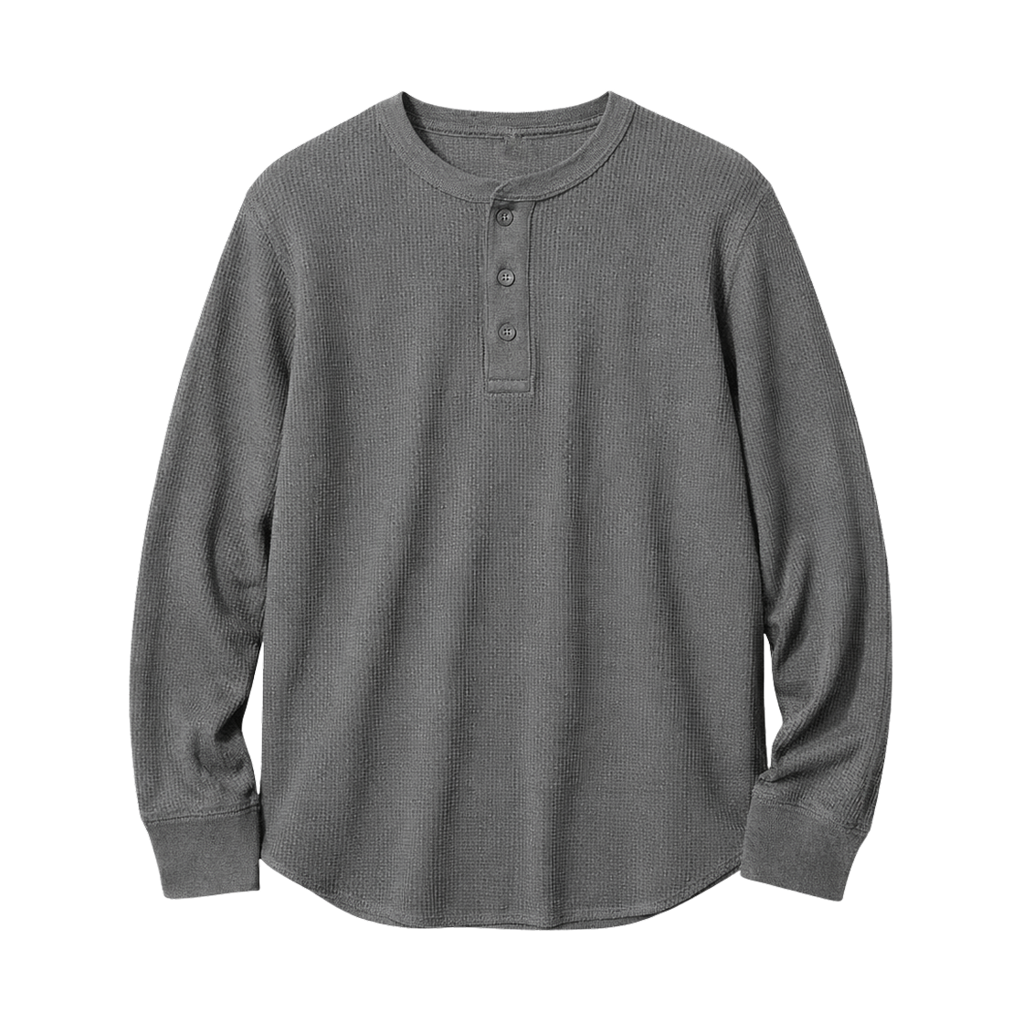 유니클로 와플 헨리넥 롱슬리브 티셔츠 그레이 - JP