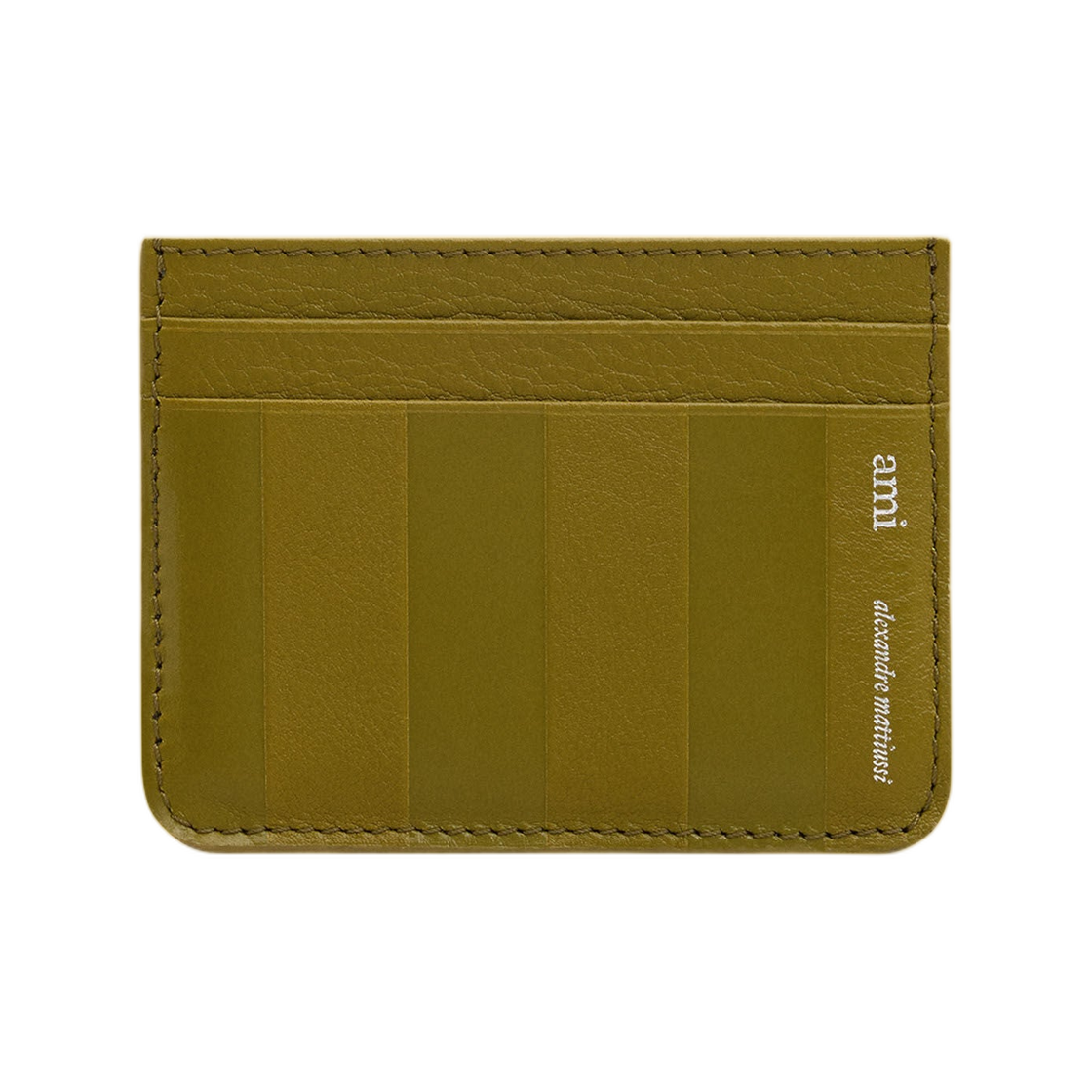 아미 카키 레더 미디 카드 홀더 리첸(AMI Khaki Leather Midi Card Holder Lichen) - 1