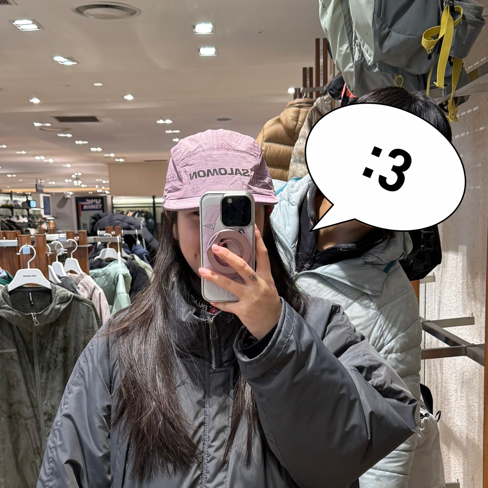 Salomon Primary Ripstop Camp Cap Fig Pink 착용 스타일