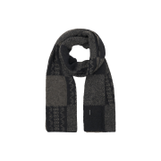 Polyteru Ethnic Pattern Muffler Checkerboard Black+Brown