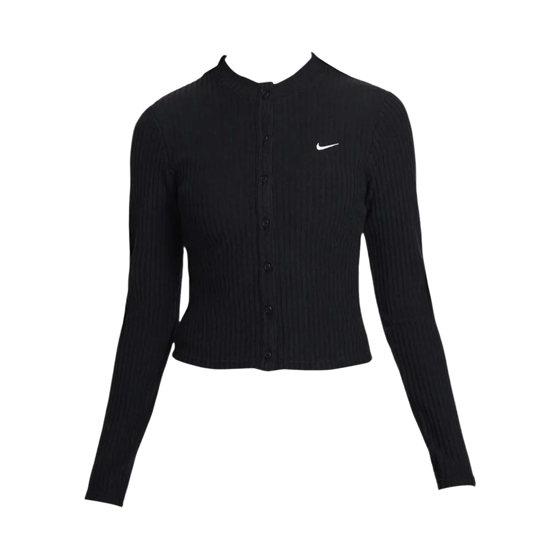 IF0235-010 (W) Nike NSW Chill Knit Slim Wide Gorge Cardigan Black Sail - Asia