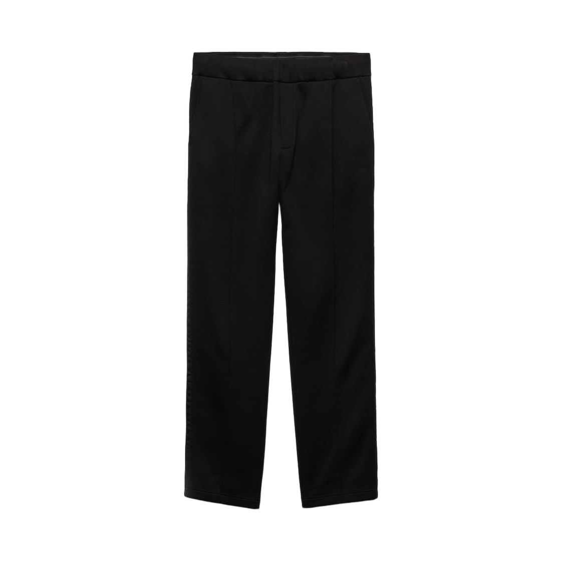 프라다 코튼 플리스 팬츠 리나일론 디테일 블랙 블랙(Prada Cotton Fleece Pants with Re-Nylon Details Black Black)
