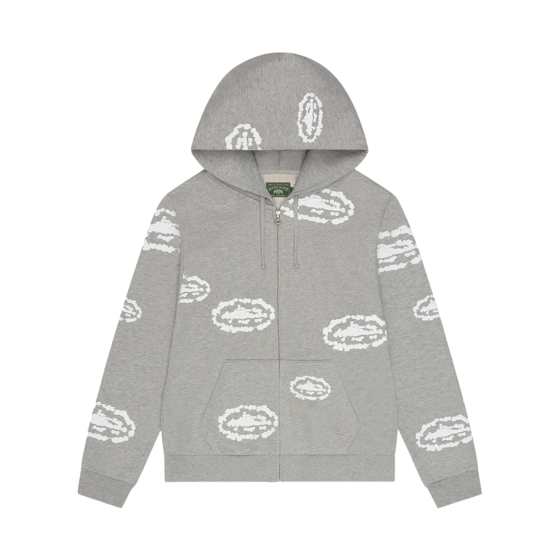 데님 티어스 x 코르테이즈 아일랜드 리쓰 집 후드 2 그레이(Denim Tears x Corteiz Island Wreath Zip Hoodie 2 Grey)