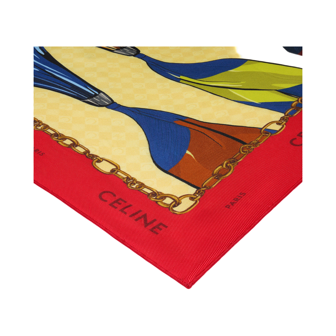 셀린느 스퀘어 실크 트윌 옐로우 레드 화이트(Celine Square In Silk Twill Yellow Red White) - 3