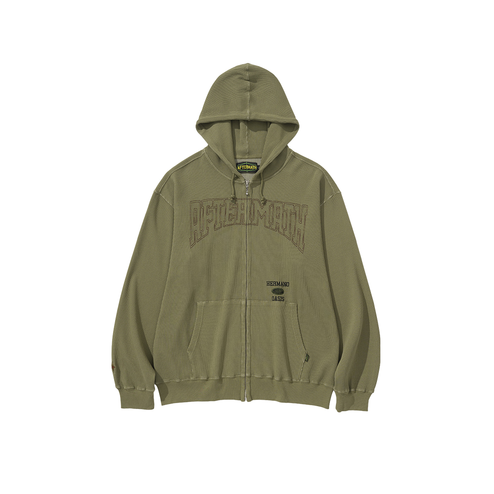 애프터매스 와플 집 후디 올리브(Aftermath Waffle Zip Hoodie Olive) - 2