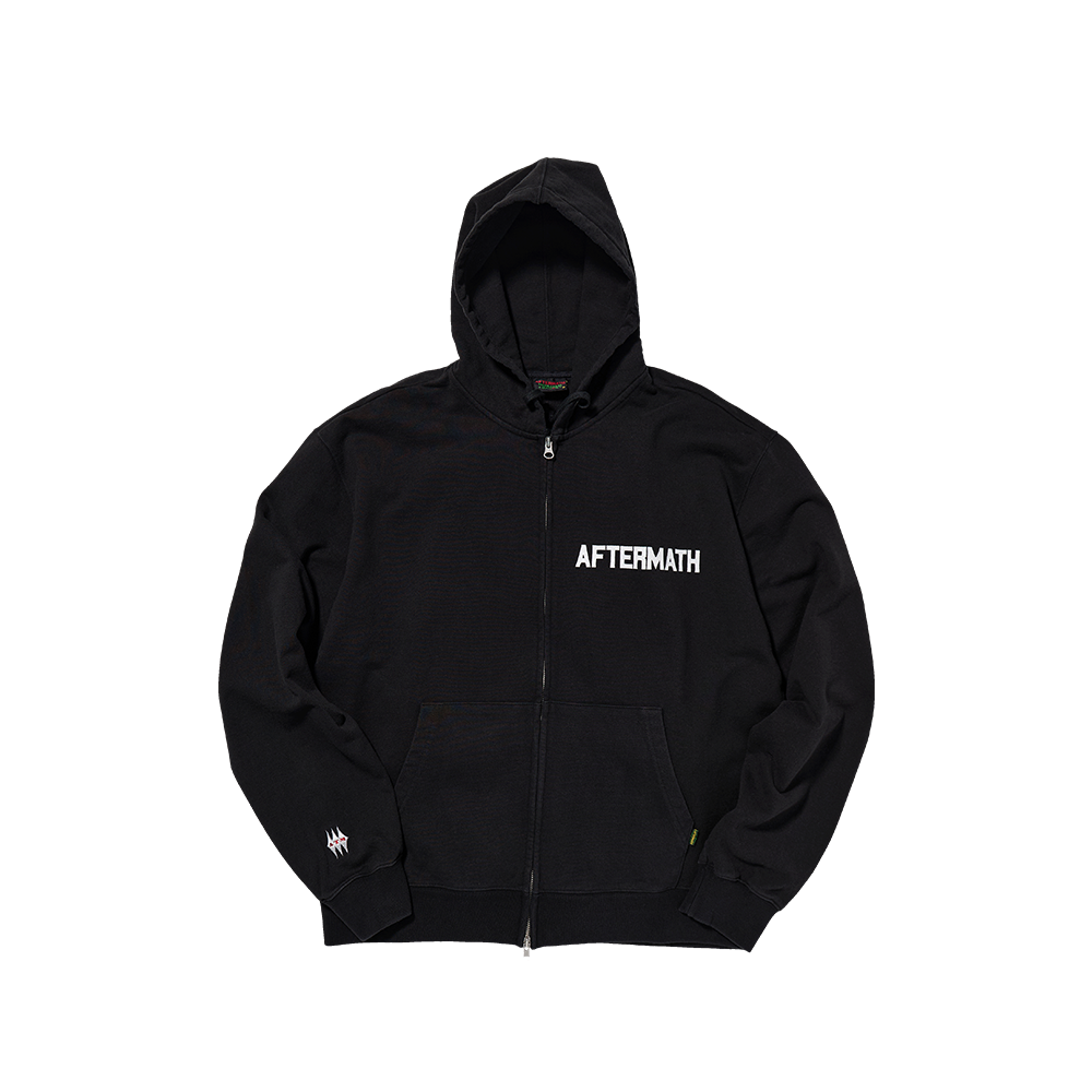 애프터매스 로고 집 업 후디 블랙(Aftermath Logo Zip Up Hoodie Black) - 1