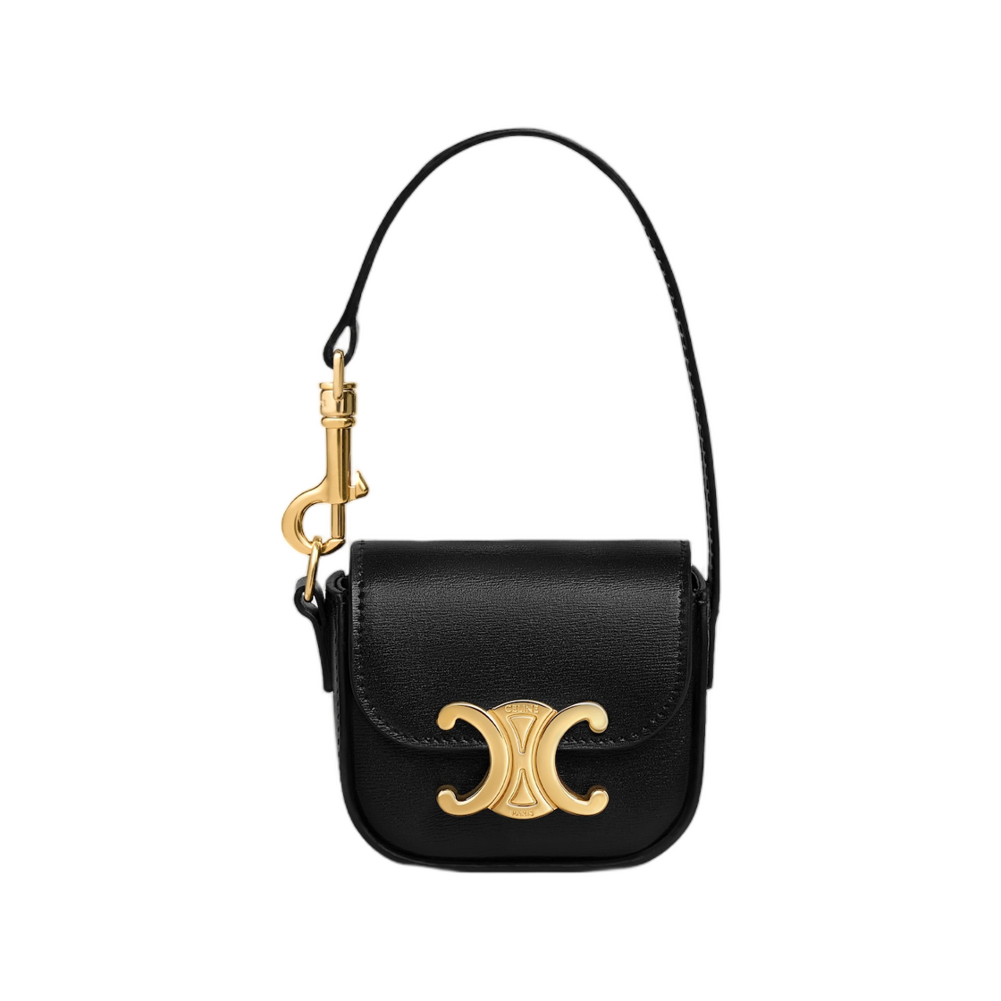 49J813GUD-38NO Celine Micro Claude In Shiny Calfskin Black