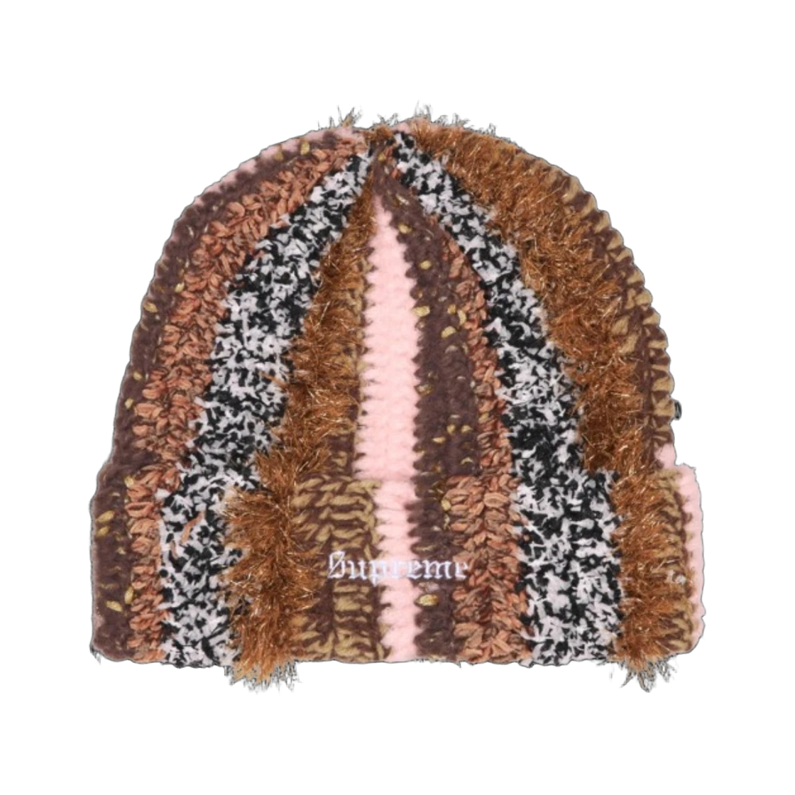슈프림 틴셀 스트라이프 비니 브라운 - 25FW(Supreme Tinsel Stripe Beanie Brown - 25FW)