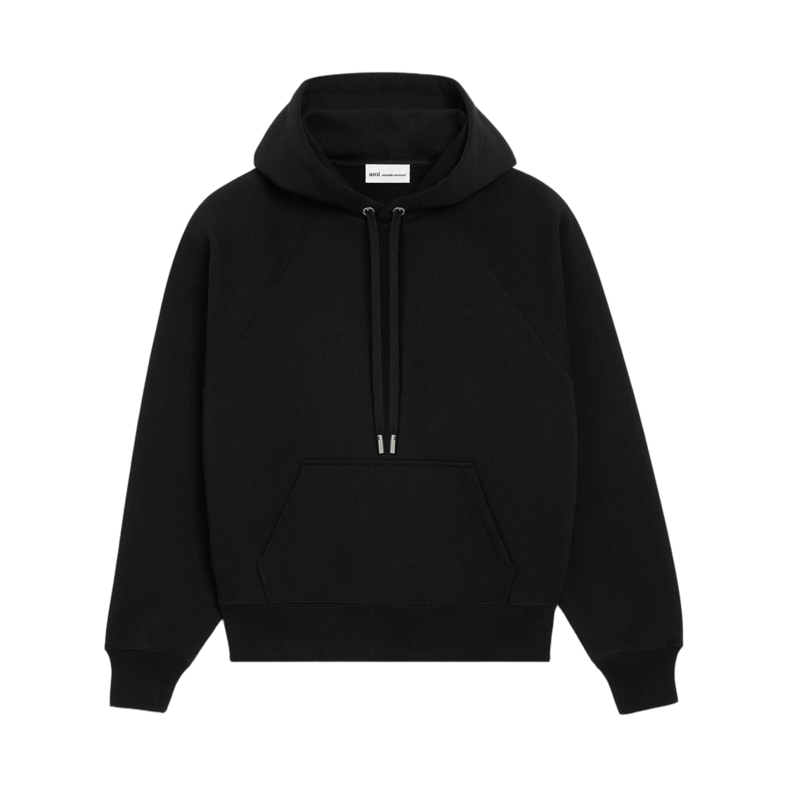USW758-747-001 (W) AMI Black Cotton Ami De Coeur Hoodie Black