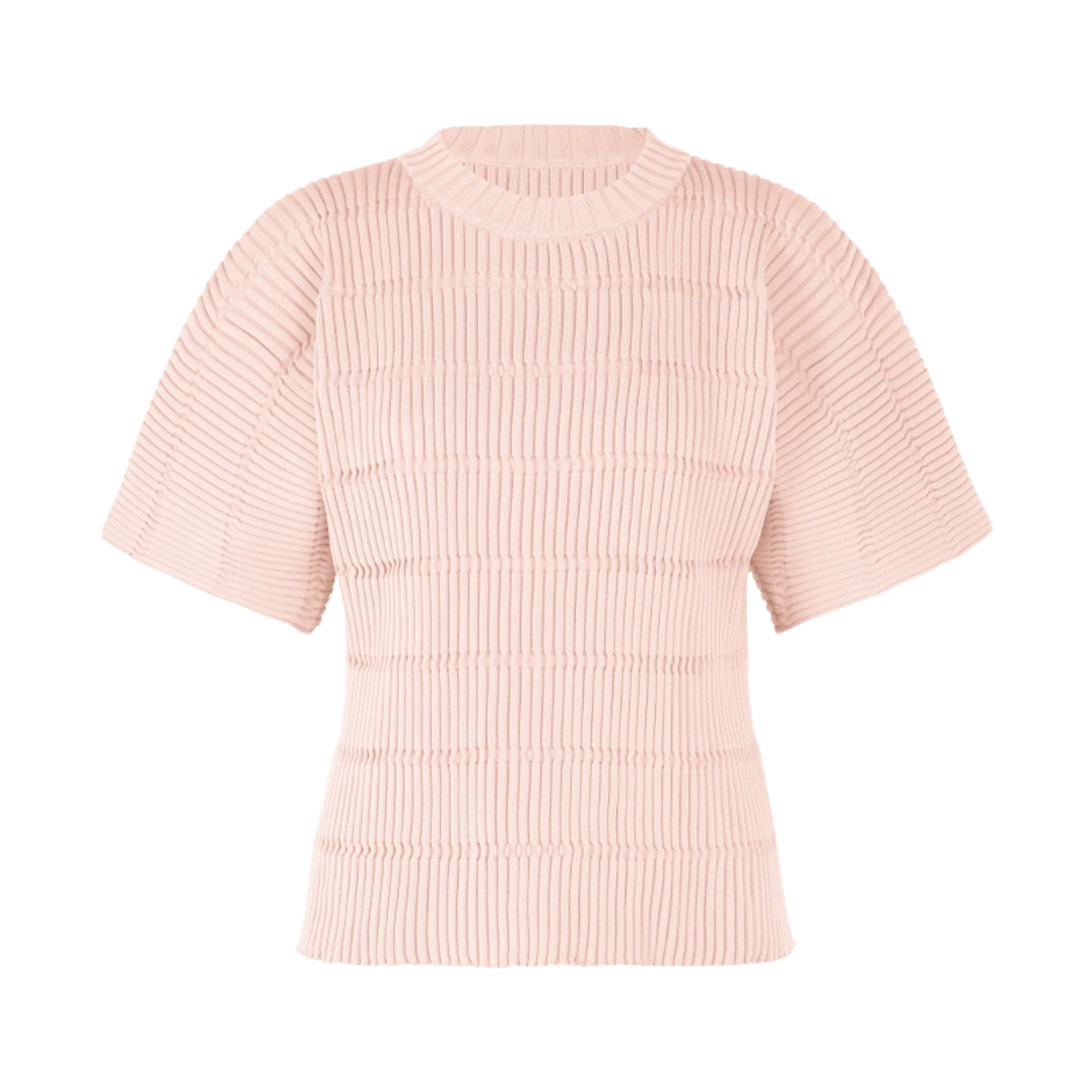 PP56-KK811-20 (W) Pleats Please Issey Miyake Jiggly Knit Top Light Pink